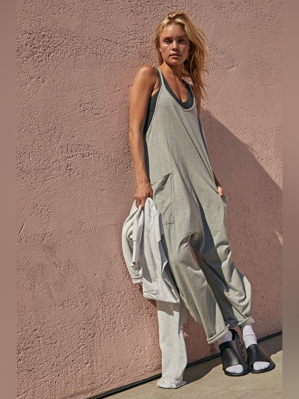 FP Movement Hot Shot Onesie, size S, heather grey